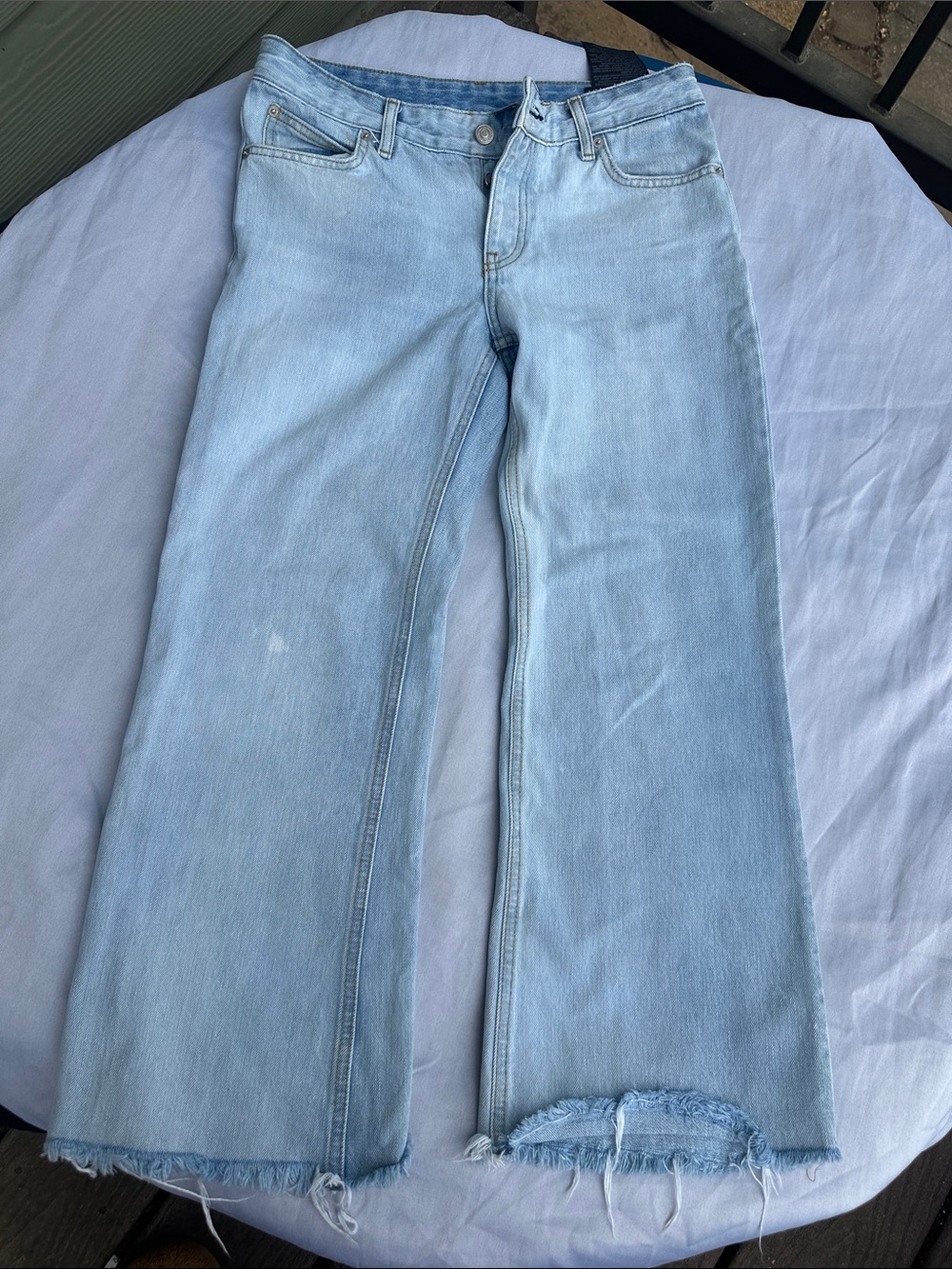 Zara Light Blue Women's Straight-Leg Jeans Overalls
